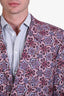 Roberto Cavalli Pink/Multicolour Cotton Silk Patterned Blazer Size 52 Men's