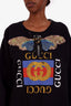 Gucci Black Logo Sequin Butterfly Embroidery Sweatshirt Size S