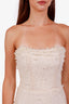 Dejzi White Sequin Pearl Fringe 'The White Pawn' Dress Estimated Size S