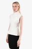 Lanvin White Sleeveless Mock Neck Top Size 42