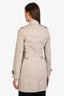 Burberry Light Beige Midi Belted Trench Coat Size 2