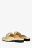Pre-loved Chanel™ Metallic Gold Leather Padded Chainlock CC Loafers Size 37.5