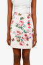 Dolce & Gabbana Pink Floral Button Detail Mini Skirt Size 40