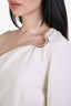 Stella McCartney Cream Crepe Gold Lined Asymmetrical Mini Dress Size 46