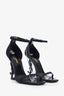 Saint Laurent Black Glitter Opyum Heels Size 37.5