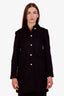 Gucci Black Wool Pearl Button Up Peacoat Size 36