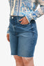 Frame Blue Denim Raw Hem Bermuda Shorts Size 30