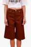 Ganni Brown Denim Knee Length Shorts Size 27