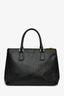 Prada Navy Saffiano Leather Medium Double Zip Galleria Tote