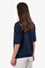 Hermès Navy Cotton Terry Embroidered Quarter-Sleeve Sweatshirt Size S