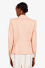 Balmain Peach Wool Cotton Double Breasted Blazer Jacket Size 40