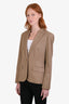 Theory Camel Wool Blend Single Button Blazer Size 10