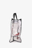 Valentino Garavani Black/Clear Leather and PVC 'Grande Plage' VLTN Logo Print Tote with Red Pouch