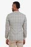 Loro Piana Blue/Brown Check Silk Blazer Size 48 Men's