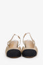 Pre-loved Chanel™ Gold/Black Fabric CC Logo Cap Toe Slingback Heels Size 36