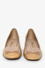 Salvatore Ferragamo Nude Patent Vara Pump Block Kitten Heels Size 7.5