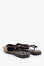 Gucci Brown Leather and Canvas GG Slingbacks Size 35.5