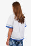 Loewe 2026 Blue/White Striped Pleated-Trim Layered Shirt Size 38