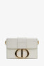 Christian Dior 2021 Off White Leather 30 Montaigne Box Bag