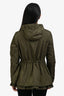 Moncler Green Nylon Eyelet Detail Toggle Jacket Size 2