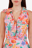 Saloni Pink Cece Ruffled Floral-print Voile Mini Dress Size 6