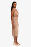 Reformation Brown Knit Sleeveless Crop Top + Pencil Skirt Set Size XS