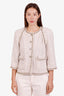 Pre-loved Chanel™ White Multicolour Cotton Blazer Jacket Size 42