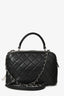 Pre-loved Chanel™ Black Quilted Lambskin Trendy CC Medium Bowling Bag Silver Hardware