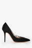 Manolo Blahnik Black Satin Crystal Embellished 'Nadira' Heels Size 35