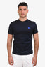 Burberry Navy Blue Cotton Logo Embroidered T-Shirt Size S Mens