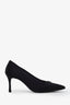 Pre-loved Chanel™ Black Satin CC Camellia Pump Size 37.5