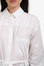 Prada 2018 White Cotton Double Sided Button Down Cinched Waist Shirt Size 36