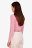Alexander Wang Pink Cotton Cropped Cardigan Size S