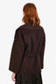 Simkhai Brown Wool Blend Fringe 'Rowen' Belted Jacket Size Small