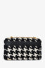 Christian Dior 2021 Black/White Herringbone 'Caro' Shoulder Bag