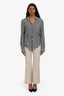 'S Max Mara Grey Cotton Cropped Flare Pants Size 4