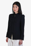 St. John Black Textured Zip Up Cardigan Size 8