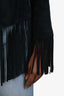 Barbara Bui Black Suede Fringe Trimmed Jacket Size 40