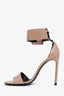 Saint Laurent Beige Patent Leather Ankle Strap Heel Size 37