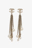 Pre-loved Chanel™ 19A Gold Tone CC Logo Tassel Pearl Earrings