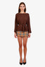 Burberry x Vivienne Westwood Brown Wool Check Mini Skirt Size XS