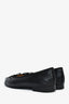 Pre-loved Chanel™ Black Leather Cap Toe CC Ballet Flats Size 35