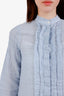 See by Chloe Blue Cotton Ruffled Mini Dress with Slip Size 36