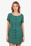 Reformation Green Floral Button Up Dress Size M