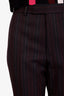 Gucci Black/Red Striped Wool Double Breasted Two-piece Suit Size 46