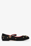 Dolce & Gabbana Black Crystal Stud Detail Ballet Flat Size 37
