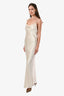 Saint Laurent 2022 White Silk Cowl Neck Backless Maxi Dress Size 38