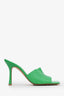 Bottega Veneta Green Leather Open Toe Heels Size 41