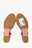 Balenciaga Red Leather Studded Wedges Size 37