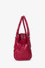 Burberry Fuchsia Embossed Patent Leather Top Handle with Strap